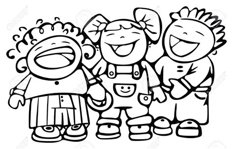 kids clipart black and white